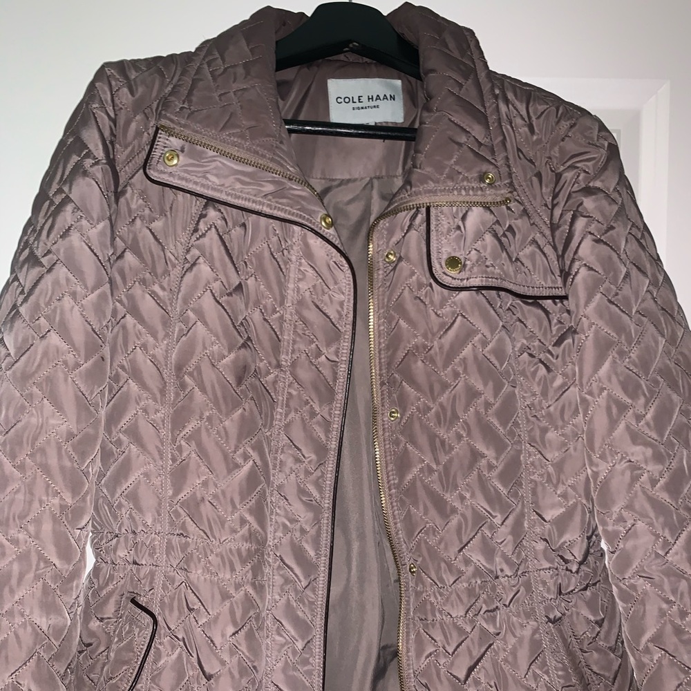 Taupe quilted coat
